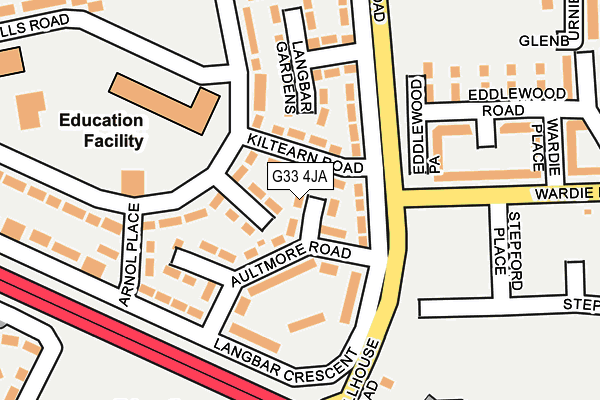 G33 4JA map - OS OpenMap – Local (Ordnance Survey)