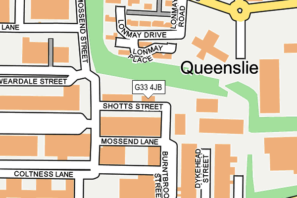 G33 4JB map - OS OpenMap – Local (Ordnance Survey)