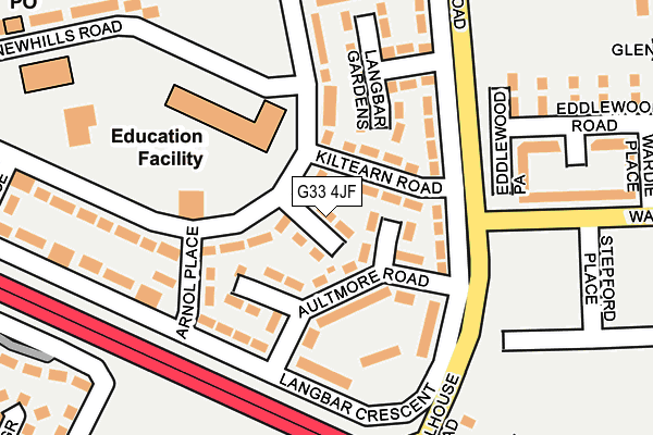 G33 4JF map - OS OpenMap – Local (Ordnance Survey)