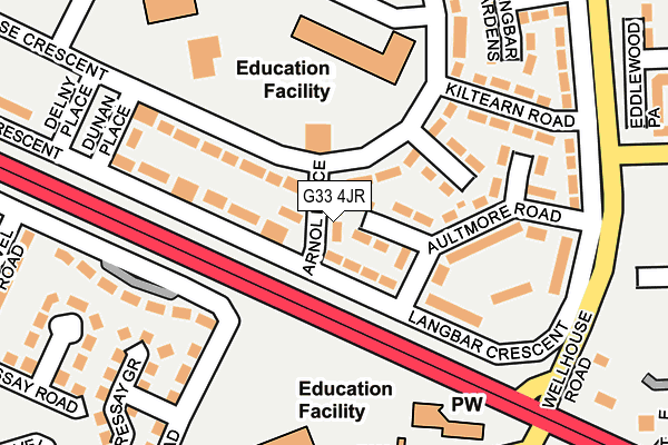 G33 4JR map - OS OpenMap – Local (Ordnance Survey)