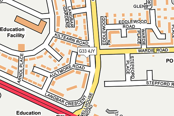 G33 4JY map - OS OpenMap – Local (Ordnance Survey)