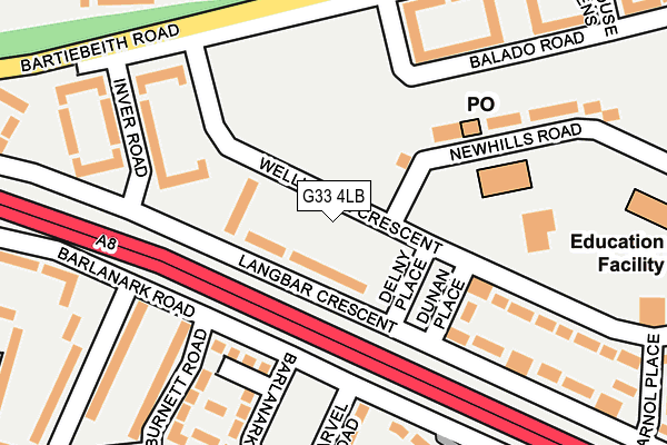 G33 4LB map - OS OpenMap – Local (Ordnance Survey)