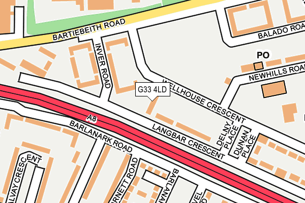 G33 4LD map - OS OpenMap – Local (Ordnance Survey)
