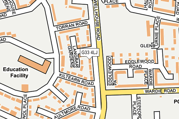 G33 4LJ map - OS OpenMap – Local (Ordnance Survey)