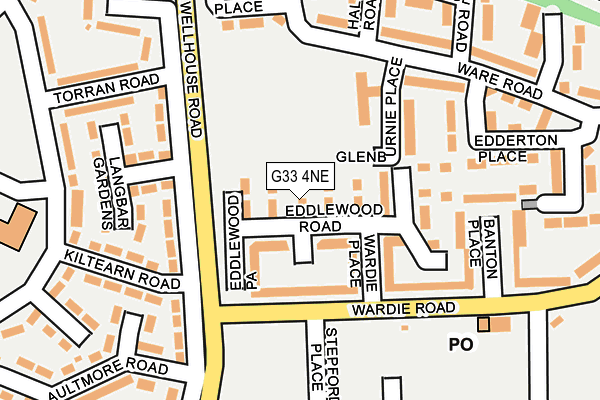 G33 4NE map - OS OpenMap – Local (Ordnance Survey)