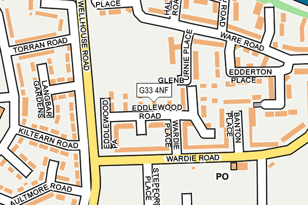 G33 4NF map - OS OpenMap – Local (Ordnance Survey)