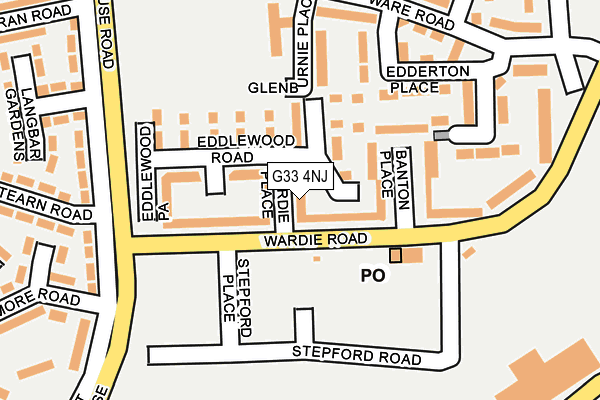 G33 4NJ map - OS OpenMap – Local (Ordnance Survey)