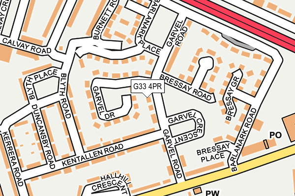 G33 4PR map - OS OpenMap – Local (Ordnance Survey)