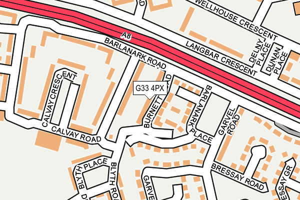 G33 4PX map - OS OpenMap – Local (Ordnance Survey)