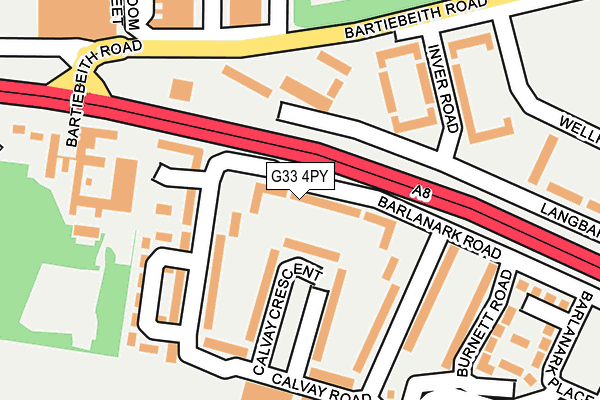 G33 4PY map - OS OpenMap – Local (Ordnance Survey)