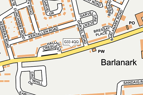 G33 4QQ map - OS OpenMap – Local (Ordnance Survey)