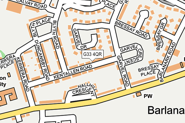 G33 4QR map - OS OpenMap – Local (Ordnance Survey)