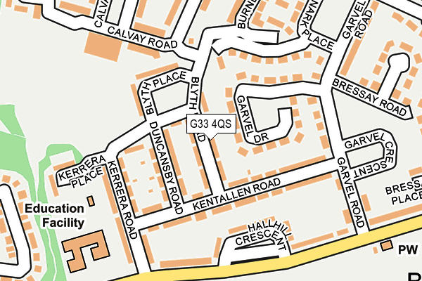 G33 4QS map - OS OpenMap – Local (Ordnance Survey)