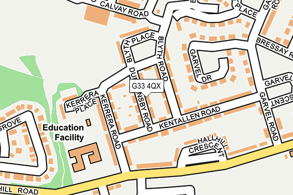 G33 4QX map - OS OpenMap – Local (Ordnance Survey)