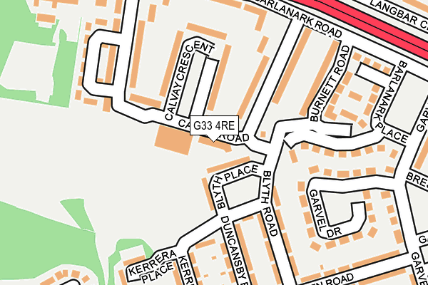 G33 4RE map - OS OpenMap – Local (Ordnance Survey)
