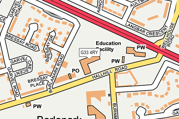 G33 4RY map - OS OpenMap – Local (Ordnance Survey)