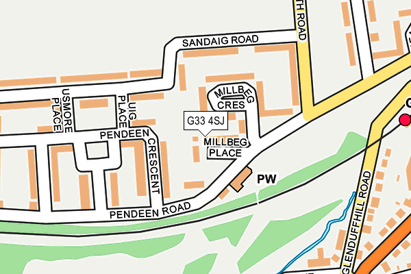 G33 4SJ map - OS OpenMap – Local (Ordnance Survey)