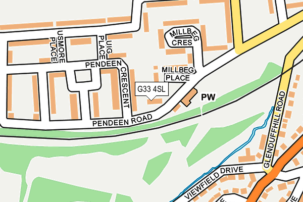 G33 4SL map - OS OpenMap – Local (Ordnance Survey)