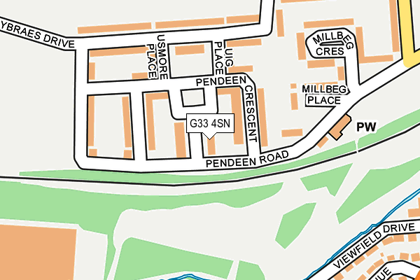 G33 4SN map - OS OpenMap – Local (Ordnance Survey)