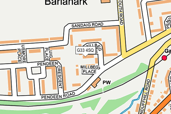 G33 4SQ map - OS OpenMap – Local (Ordnance Survey)