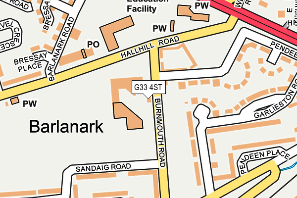 G33 4ST map - OS OpenMap – Local (Ordnance Survey)