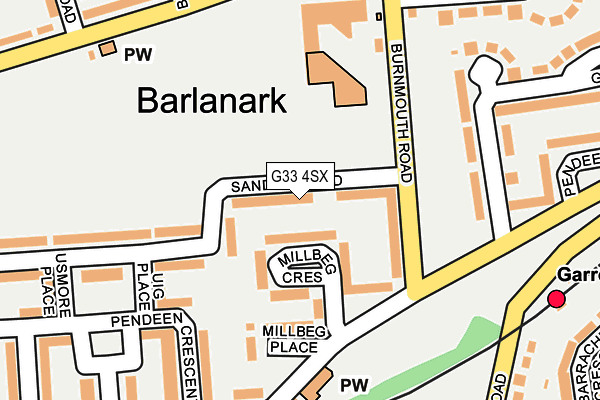 G33 4SX map - OS OpenMap – Local (Ordnance Survey)