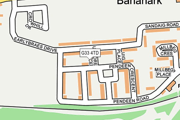 G33 4TD map - OS OpenMap – Local (Ordnance Survey)