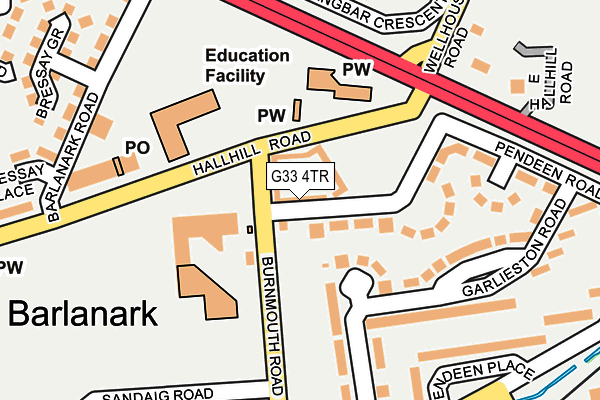 G33 4TR map - OS OpenMap – Local (Ordnance Survey)