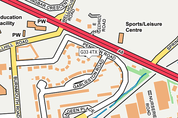 G33 4TX map - OS OpenMap – Local (Ordnance Survey)