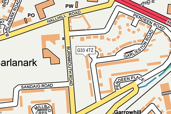 G33 4TZ map - OS OpenMap – Local (Ordnance Survey)