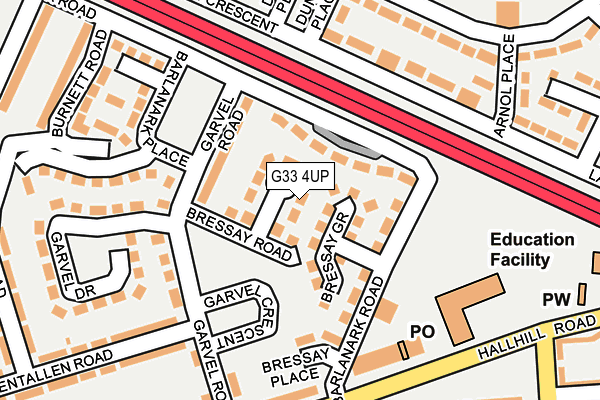 G33 4UP map - OS OpenMap – Local (Ordnance Survey)