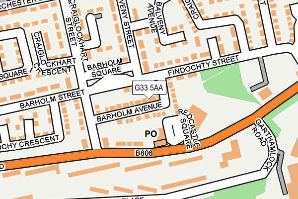 G33 5AA map - OS OpenMap – Local (Ordnance Survey)