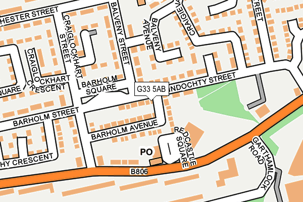 G33 5AB map - OS OpenMap – Local (Ordnance Survey)