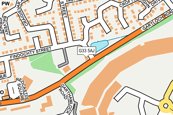 G33 5AJ map - OS OpenMap – Local (Ordnance Survey)