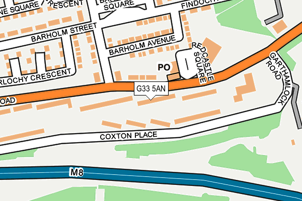 G33 5AN map - OS OpenMap – Local (Ordnance Survey)