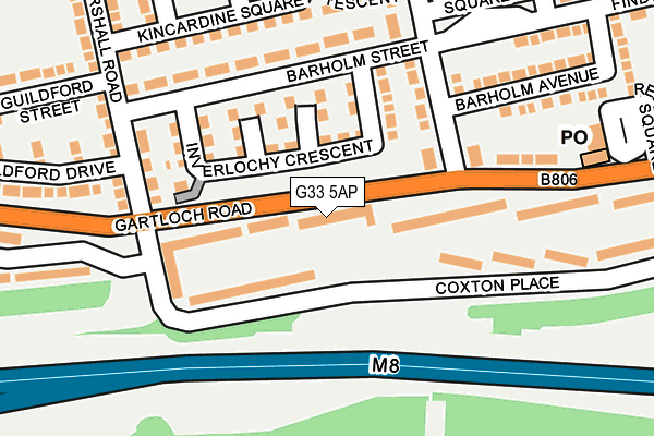 G33 5AP map - OS OpenMap – Local (Ordnance Survey)