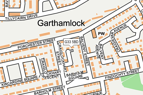 G33 5BD map - OS OpenMap – Local (Ordnance Survey)