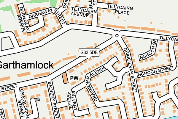 G33 5DB map - OS OpenMap – Local (Ordnance Survey)