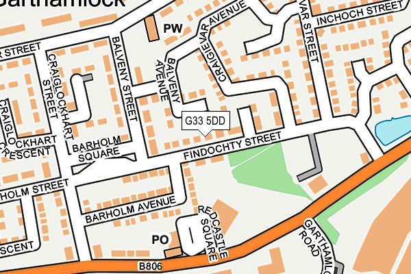 G33 5DD map - OS OpenMap – Local (Ordnance Survey)