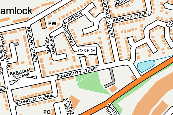 G33 5DE map - OS OpenMap – Local (Ordnance Survey)