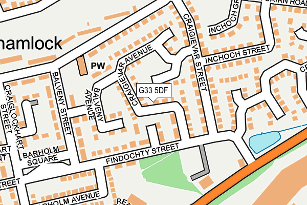 G33 5DF map - OS OpenMap – Local (Ordnance Survey)