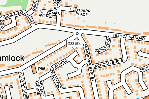 G33 5DJ map - OS OpenMap – Local (Ordnance Survey)