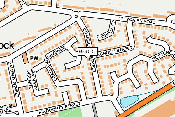 G33 5DL map - OS OpenMap – Local (Ordnance Survey)