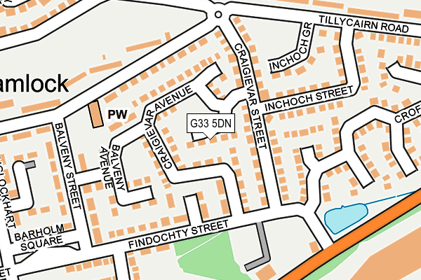 G33 5DN map - OS OpenMap – Local (Ordnance Survey)