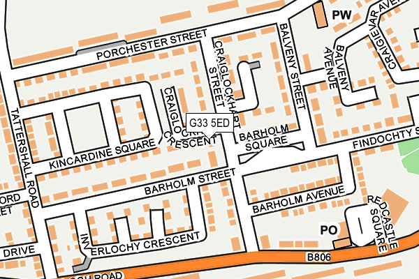 G33 5ED map - OS OpenMap – Local (Ordnance Survey)