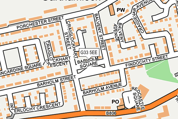 G33 5EE map - OS OpenMap – Local (Ordnance Survey)