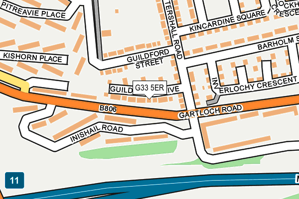 G33 5ER map - OS OpenMap – Local (Ordnance Survey)