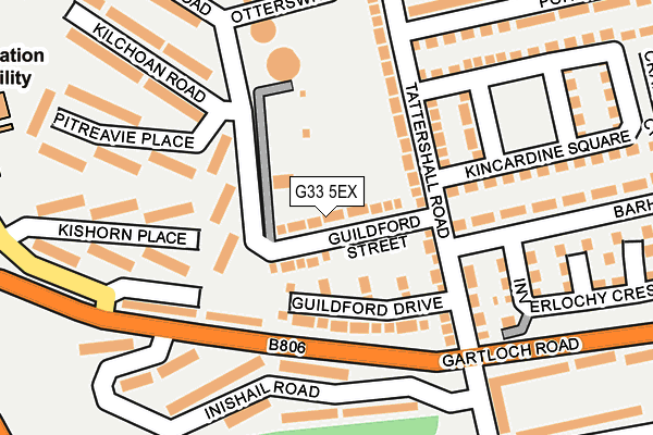 G33 5EX map - OS OpenMap – Local (Ordnance Survey)