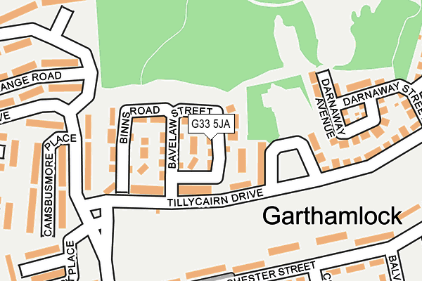 G33 5JA map - OS OpenMap – Local (Ordnance Survey)