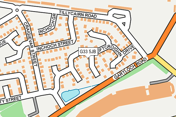 G33 5JB map - OS OpenMap – Local (Ordnance Survey)